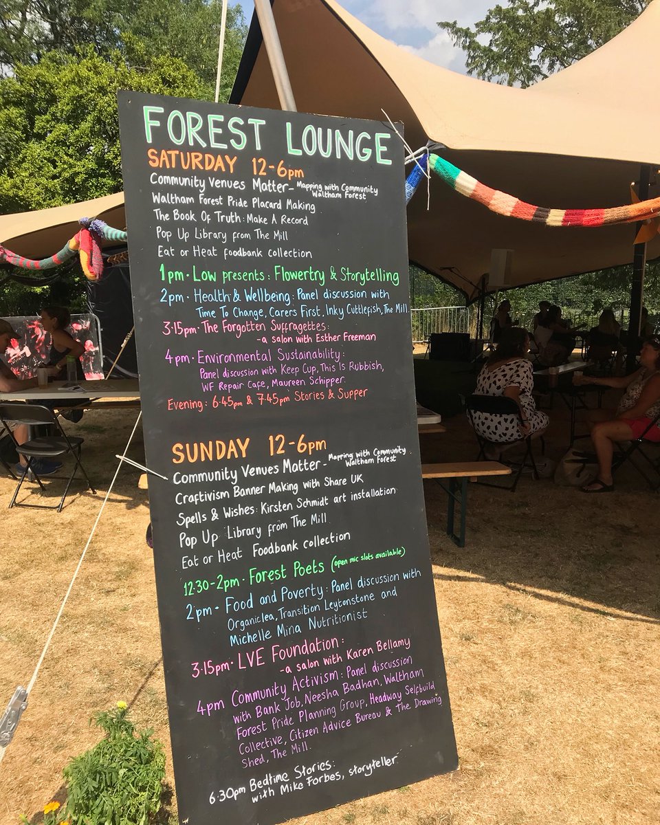 FellowshipWGP's tweet photo. A fantastic programme of talks, workshops and a supper club is taking place in the #forestlounge this weekend #fellowshipisland #WalthamstowGardenParty #WGP2018 https://t.co/OQlfN7SvfS