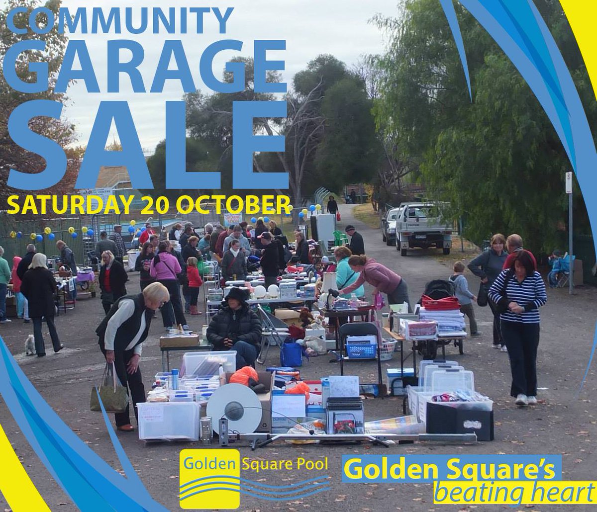 We're holding a Community Garage Sale on Saturday 20 October! Find out about that, and all of our other fundraisers and events, at goldensquarepool.com.au/events.html
#GSPool #GSPool1819 #GSPoolFundraising #GSPoolEvents