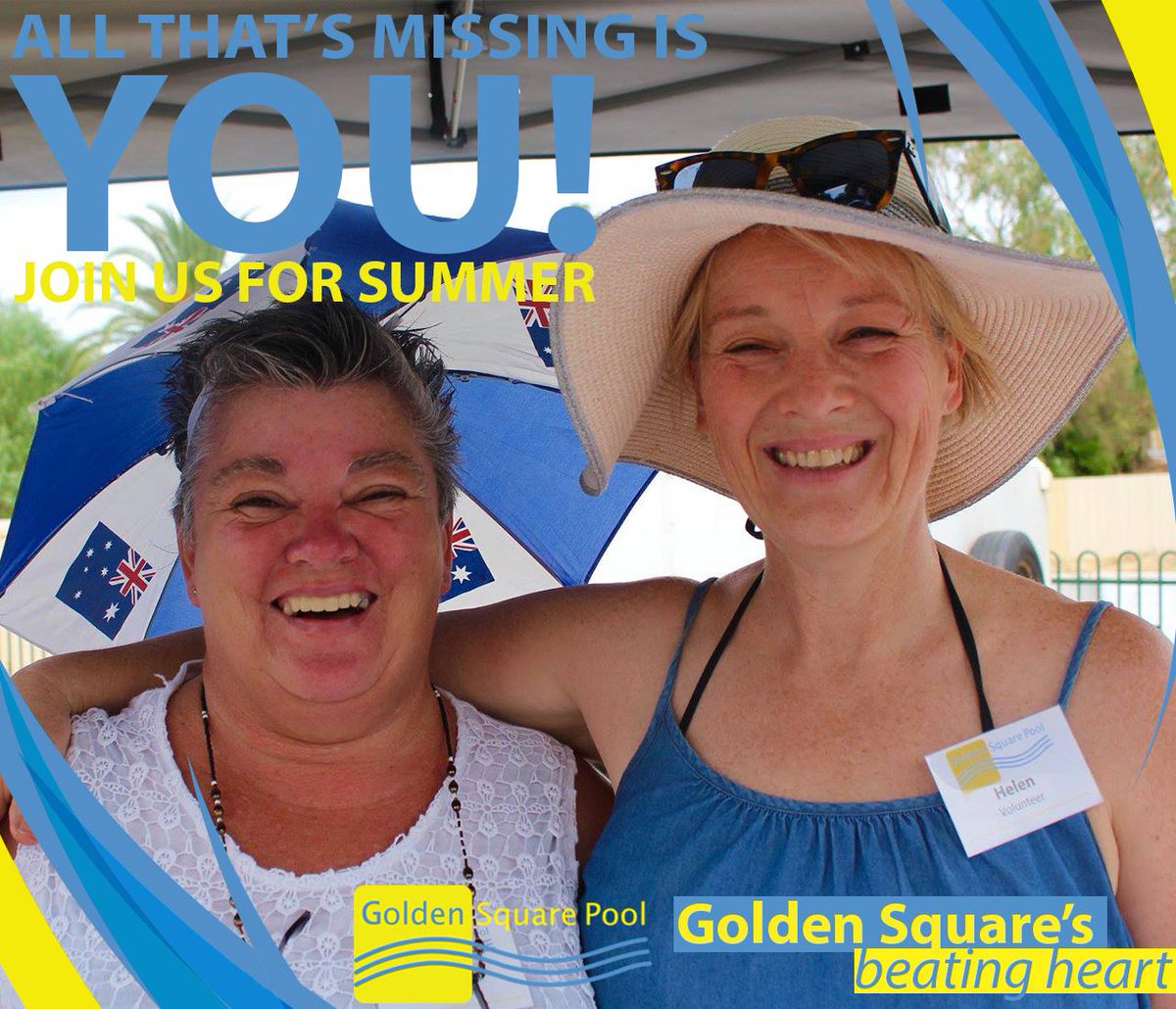 Our community facility relies on the generosity of volunteers to ensure smooth running each and every day. We'd love you to be part of our team this summer. To sign up, visit goldensquarepool.com.au/pool-volunteer…
#GSPool #GSPool1819 #GSPoolVolunteers #Bendigo #ExploreBendigo
