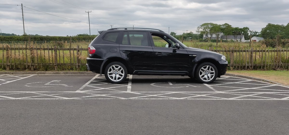 Empty car park, but sure, take up 2 disabled spaces with your #bmw