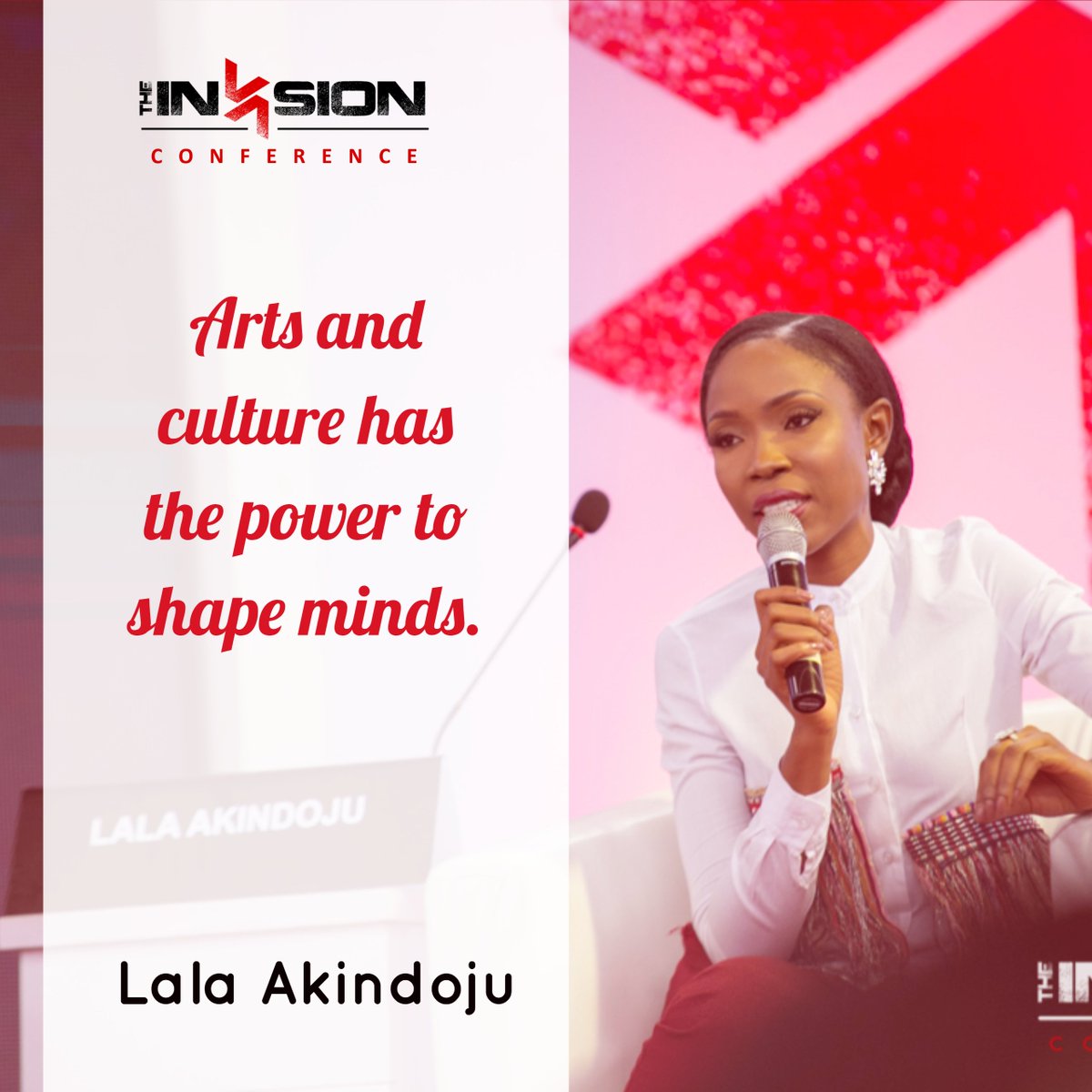 TheInvasionNg's tweet photo. Arts and culture has the power to shape minds.  Kemi Lala Akindoju #Dominate18 #InvasionConference https://t.co/hwwOy2guzV