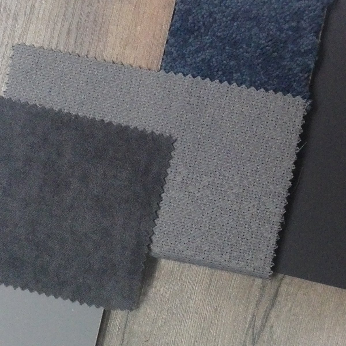 A lil blue to break the grey... 
#decoration #interiordesign #shadesofgrey #moodboard #passion #colourscheme #romofabrics #belgotex #softology #acousticfabric