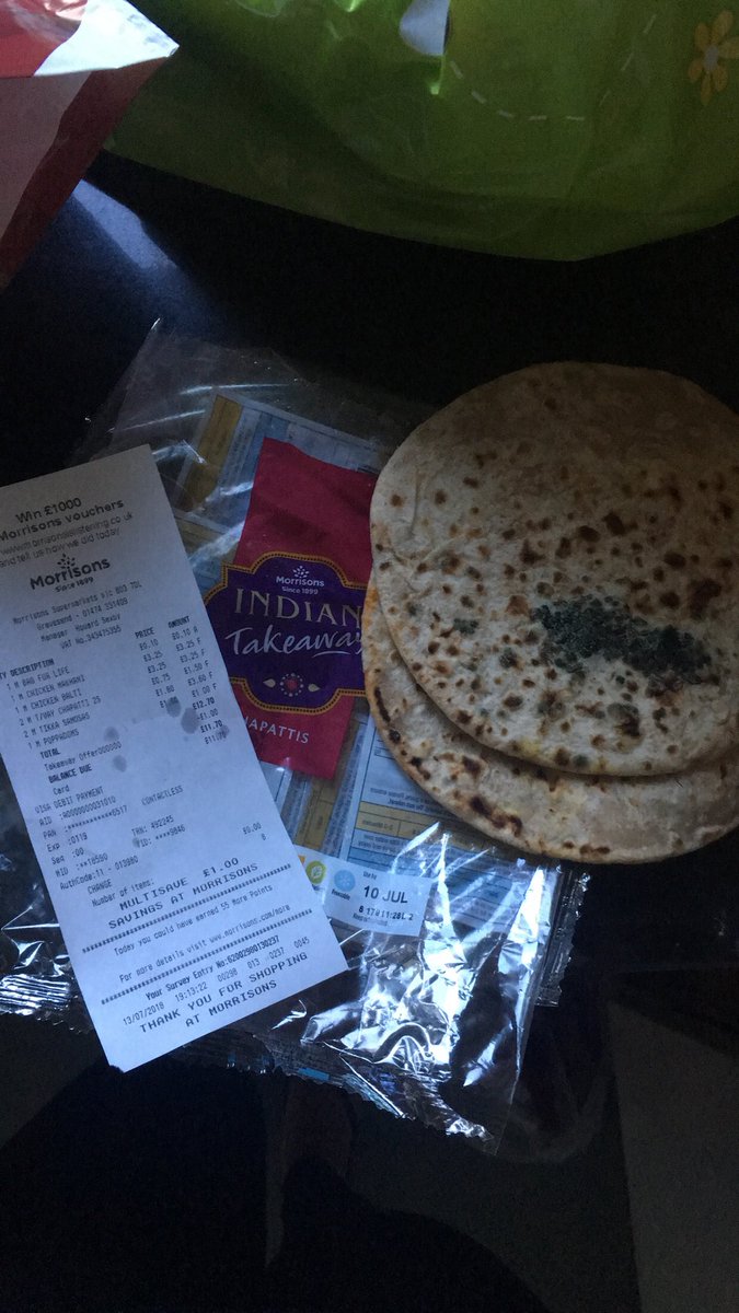 RobbiNash91's tweet photo. @Morrisons look at this! Got home to enjoy my curry, whipped open the naan to find this! And the only offered me my 75p back! What a joke! https://t.co/JjV0XEXh9E