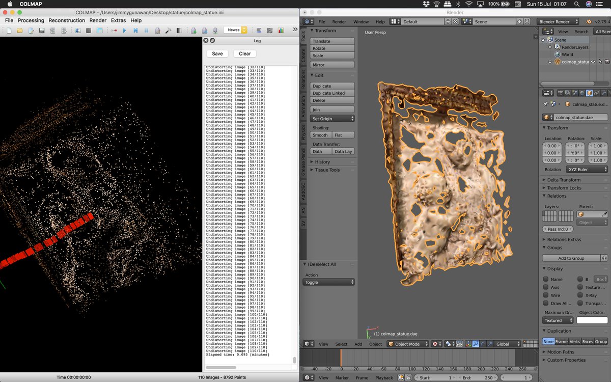 jimmygunawanapp's tweet image. If only things is always 100% smooth... Nope. Colmap requires NVidia GPU CUDA...! Yikes, not on Mac. However Sparse works. #b3d #COLMAP #pointcloud