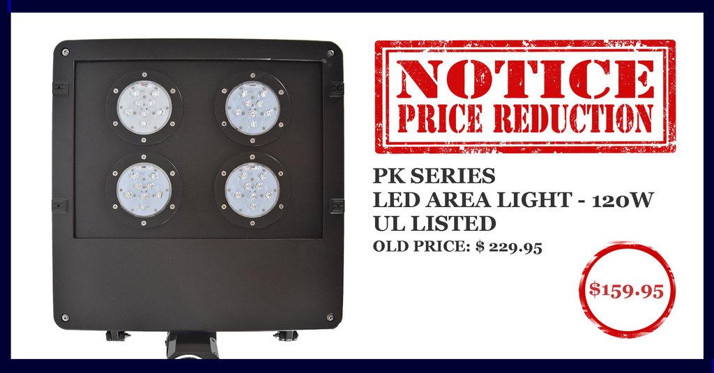 Notice!!! We are having a price reduction in our LED Area Lights!!! Don't miss this great chance to save tons of money!!! 

#LEDtechnology #pricereduction #savemoney #smartlighting #LEDlighting #AreaLights #securitylighting #commerciallighting #roadlighting #highwaylighting