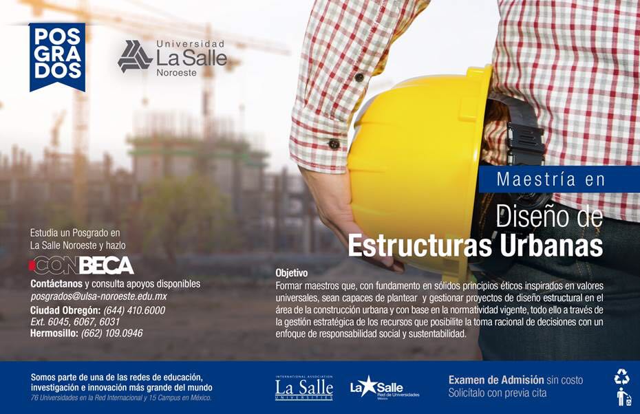 IncideJuventud's tweet photo. Para los interesados en la maestría en Diseño de Estructuras Urbanas, la Universidad La Salle nos brinda la siguiente información https://t.co/p9sZUBraU9