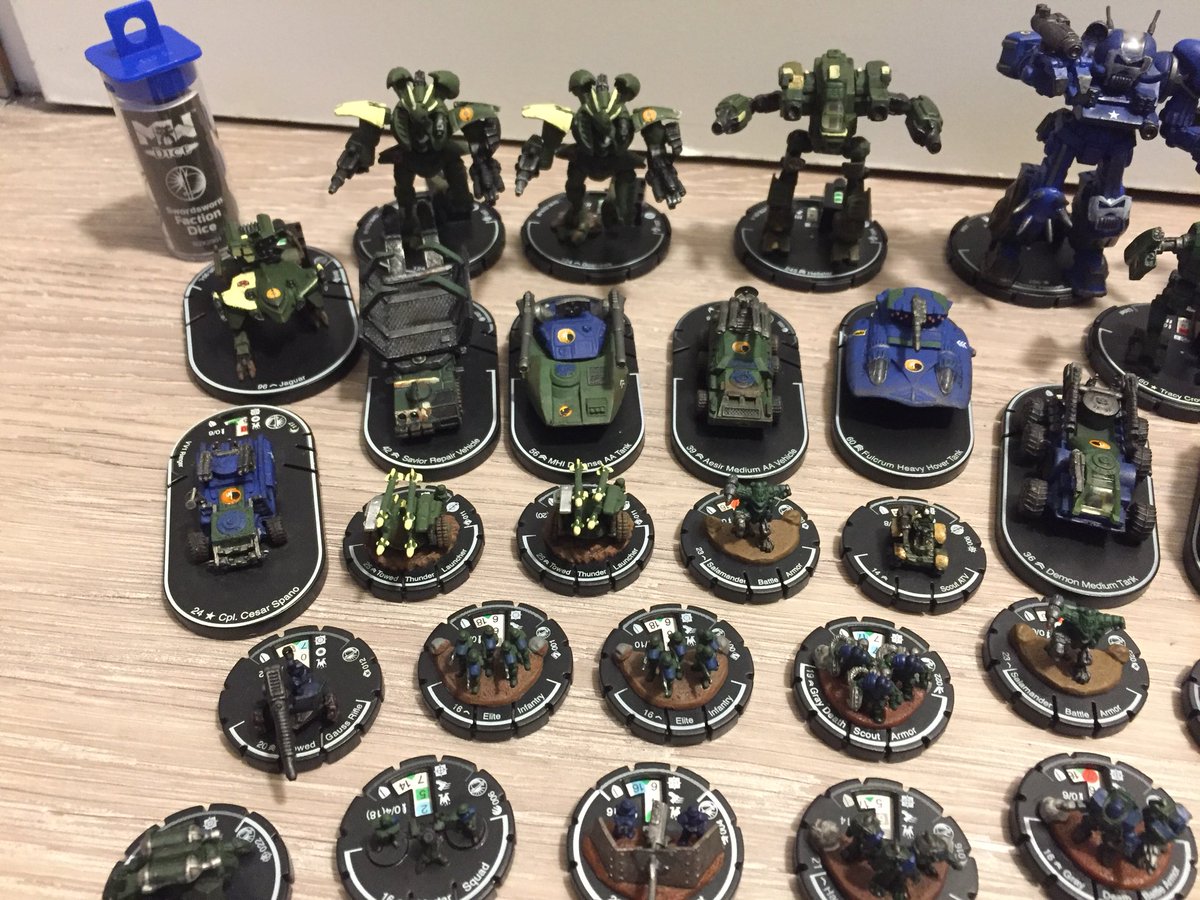 MotuMarkus's tweet photo. Combined forces of House Davion and the Swordsworn.
#mechwarrior #mechwarriordarkage #mechwarriorageofdestruction #mwda #aod #darkage #battletech #tabletop #tabletopgames #wizkids #click #motumarkus #geek #nerd #housedavion #swordsworn #davion #atlas #mech #tank #infantry https://t.co/Ni3FI1OMf3