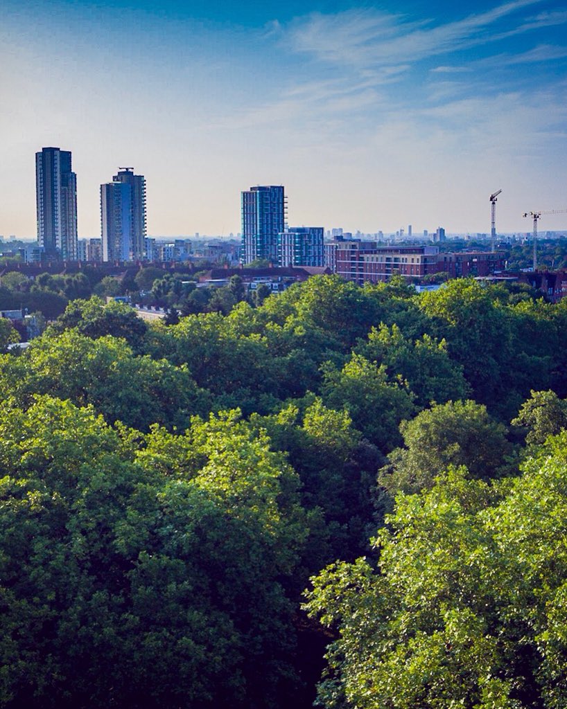 Finsbury Park in North London with my @yuneecuk #yuneec Typhoon H Plus. An oasis of calm in fast paced London but also a venue for world class concerts like @WirelessFest. Juxtaposed contemporary developments & outdoor greenery. Even more calm at 5:30 am.
#TyphoonHPlus  #C23