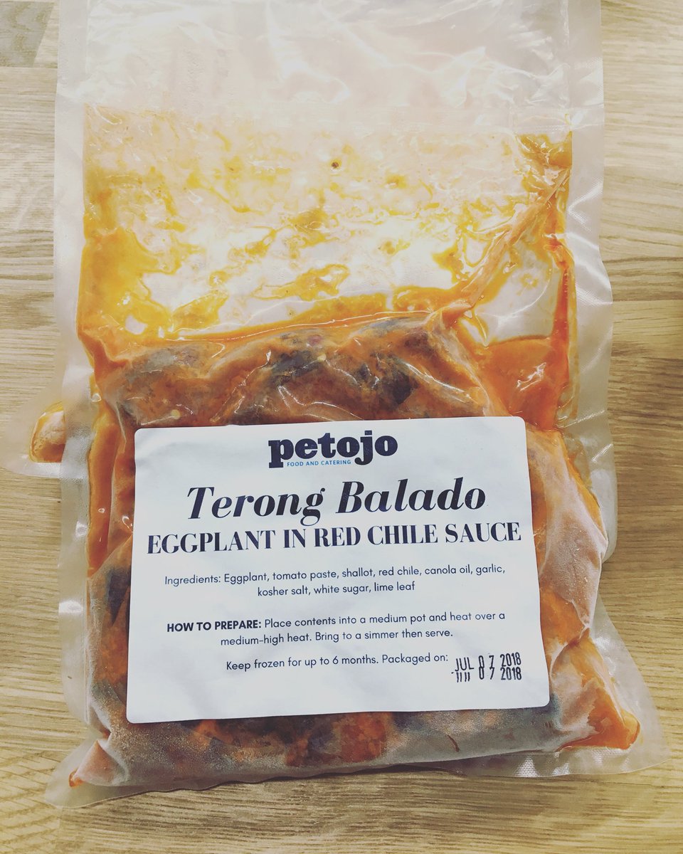 Pick our next product! From our test kitchen, a very limited batch of Terong Balado, eggplant stewed in red chile sauce. Buy it, eat it, complete a survey and feel like a Petojo VIP. Vegan, gluten-free, only available only <a href="/TheMarketWFD/">The Market at WFD</a> #petojofood