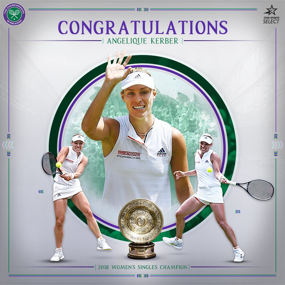 StarSportsIndia's tweet photo. 1⃣st #Wimbledon title - ✔
1⃣st German to win the Championships since Steffi Graf - ✔
Angelique Kerber learnt from her past mistakes well to make the #HistoricFinal her own! 👏👏 https://t.co/bSUxwtRDhC