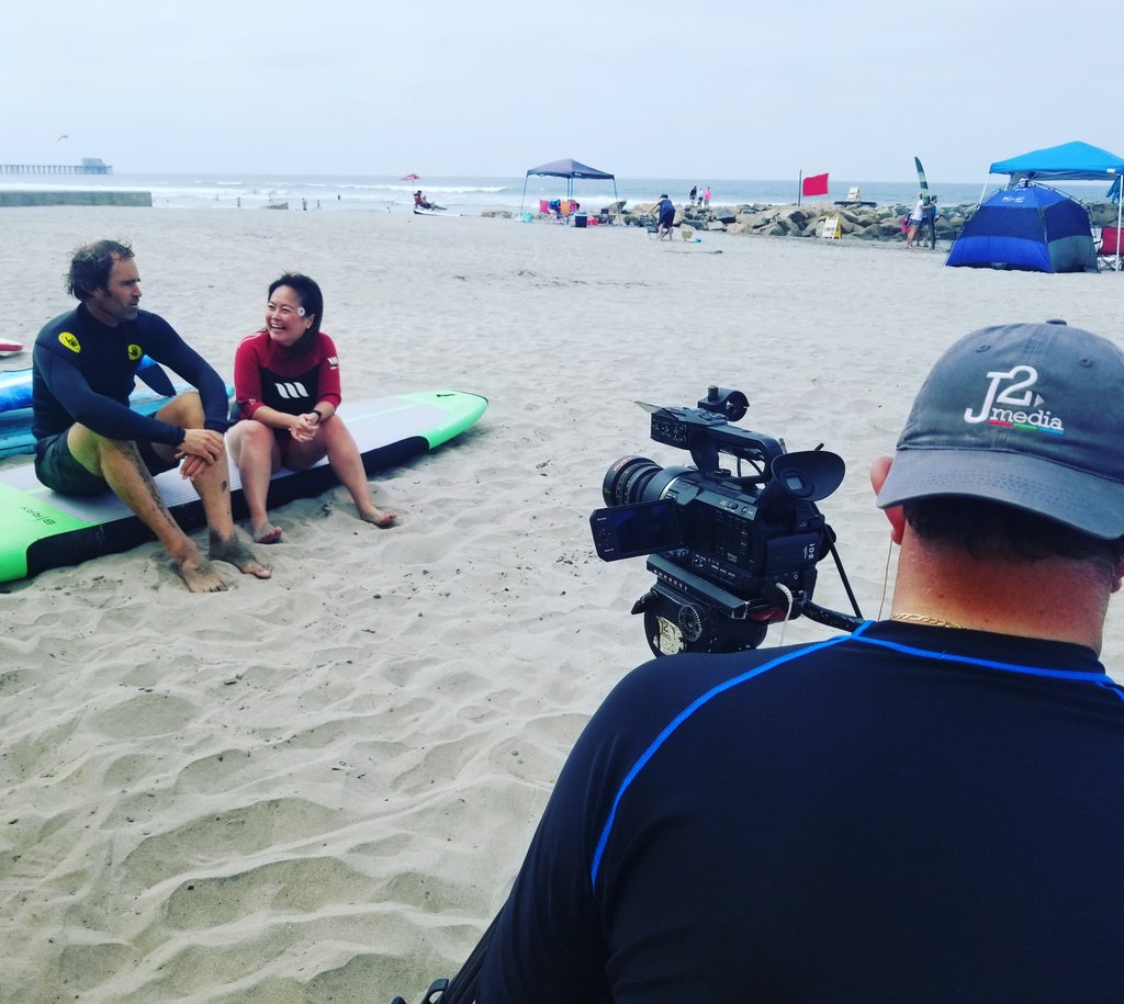 j2mediatv's tweet photo. Had such a good time in San Diego yesterday shooting @Fi_Gilbert with #Waves4All about how surfing can change live! https://t.co/DlCktqxA52