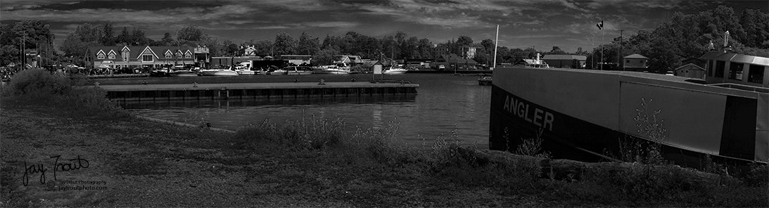 Port Dover on Friday the 13th. It's one massive party! A fishing village that's usually home to about 6000 residents explodes to 6 figures.  I wanted to share both sides of the story in a single photo. 
This is "Overshadowed".  #PortDover #Norfolk #motorcycle #FridayThe13th