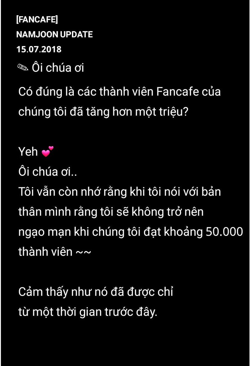 OanhArmyJK's tweet photo. [FANCAFE] [180715] 
NAM JOON Update 
✎ Ôi chúa ơi

#TeenChoice #ChoiceFandom #SorryButItsFakeLove @BTS_twt https://t.co/Wq02NMToyp