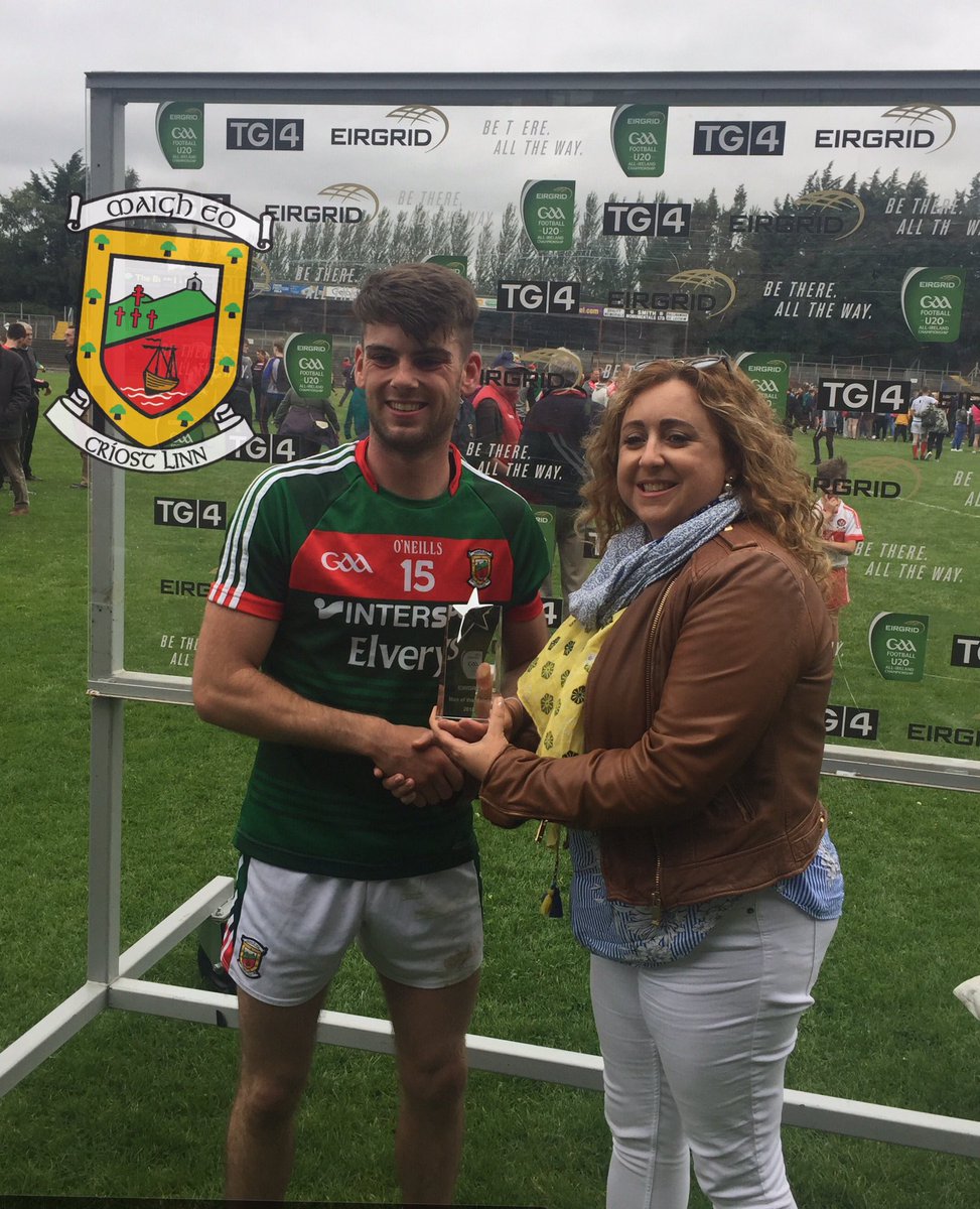 Well to Oisín McLaughlin who was named <a href="/EirGrid/">EirGrid Plc</a> Man of the Match from today's win. #mayogaa #gaa #eirgrid
