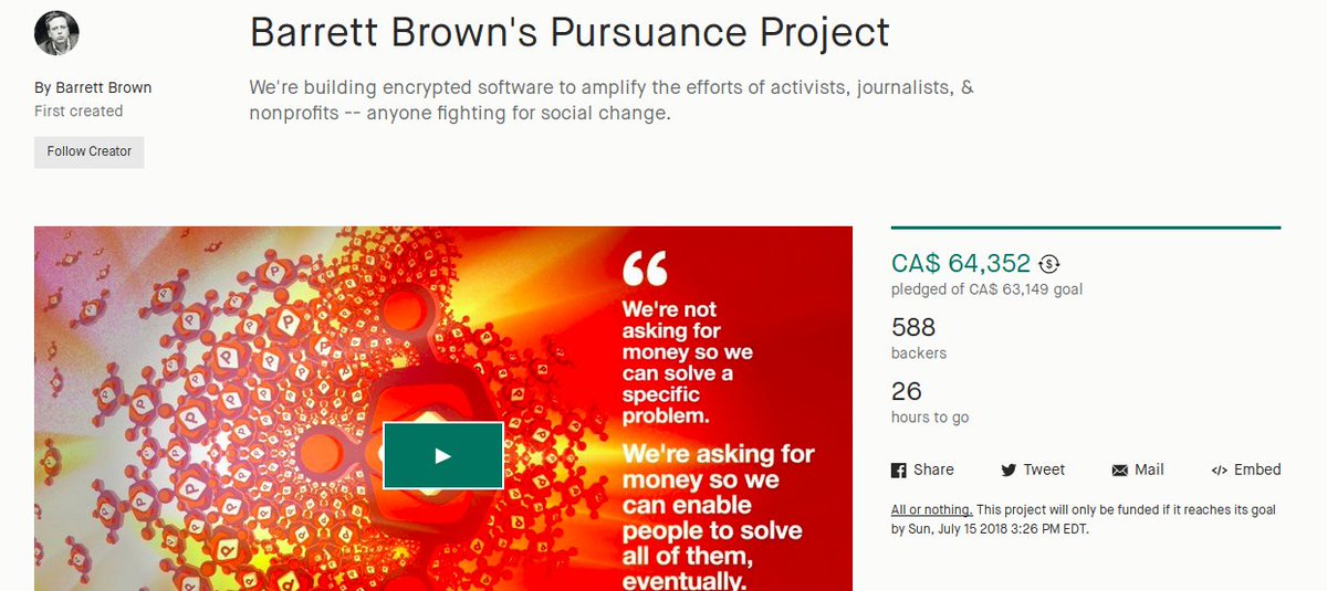cosmic_bailey's tweet photo. Look at this shit, @PursuanceProj just reached its #Kickstarter goal with 26 hours until it ends! Thank you to everyone who helped make this happen! Tweetstorm is still on, 3pm EST. :) #Pursuance 

(The amount is showing in Canadian dollars here, btw) https://t.co/J4ZOiYeXSY