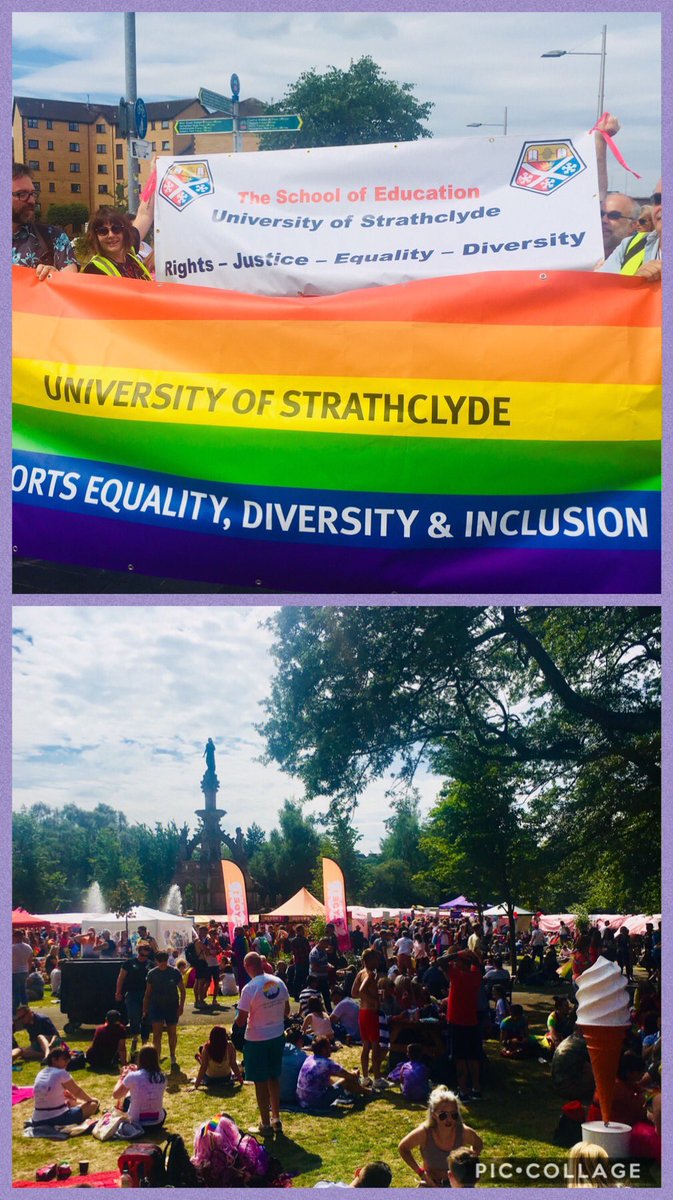 Brilliant day at #GlasgowPride 🏳️‍🌈representing The School of Education @UniStrathclyde #Diversity #Inclusion #Equality #Rights 🌈