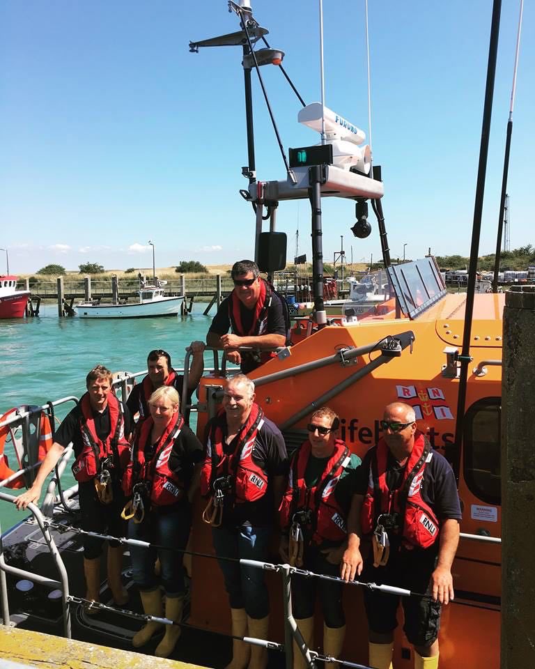 pressofficer1's tweet photo. #ShannonWeek Some of our amazing team from @DungenessRNLI visiting the Rye RNLI Open Day while on exercise with our RNLI Shannon class lifeboat 13-02 ‘The Morrell’ . @DungenessRNLI @RNLI @CoastBrian https://t.co/hyiN82bHKE