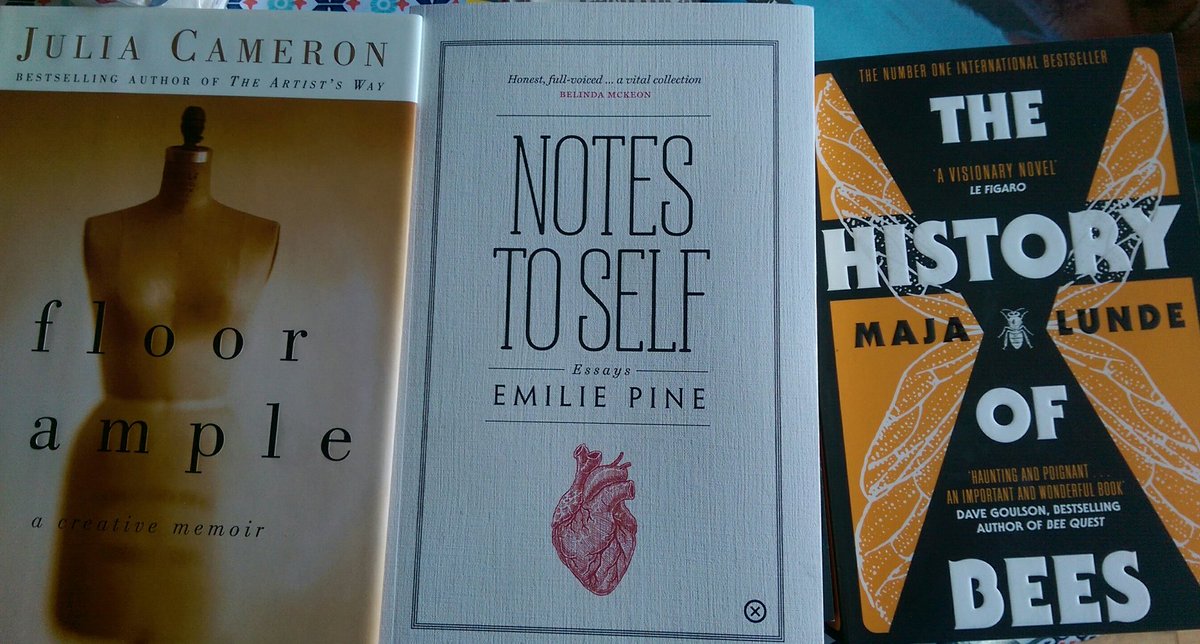 ShaunaGilligan1's tweet photo. Trip to Dublin. Visit to bookshop. Reading material ready. Work paused. #Nonfiction #fiction @TrampPress #amreading #thehistoryofbees #NotesToSelf #floorsample @majalunde @emiliepine https://t.co/D1u3q893If