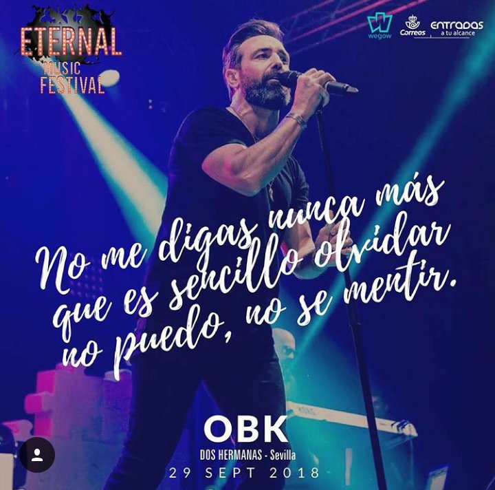 GHipodromoAnd's tweet photo. En el Eternal Music Festival podrás disfrutar de los conciertos completos de @JonSecada, @OBKoficial, @losinhumanos y La Unión, entre otros. La mejor música de los años 80 y 90 estará el 29 de septiembre en el #GranHipodromoDeAndalucia. ¡No te lo pierdas! https://t.co/SqEIXugcxw