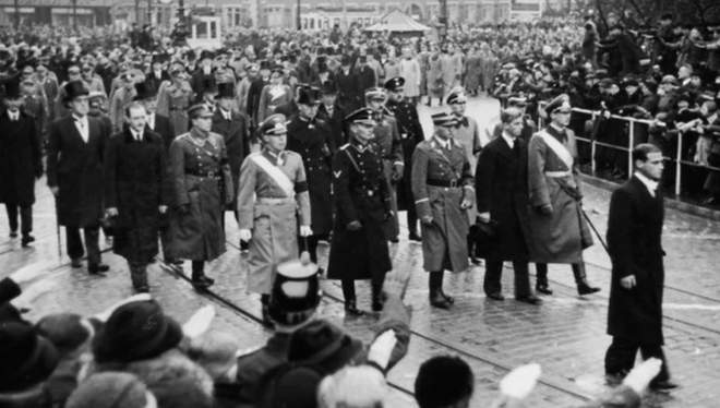 1937: Prince Philip at the funeral of his sister Cecile in Darmstadt, Germany. Both his sister and her husband were avid Nazi supporters.