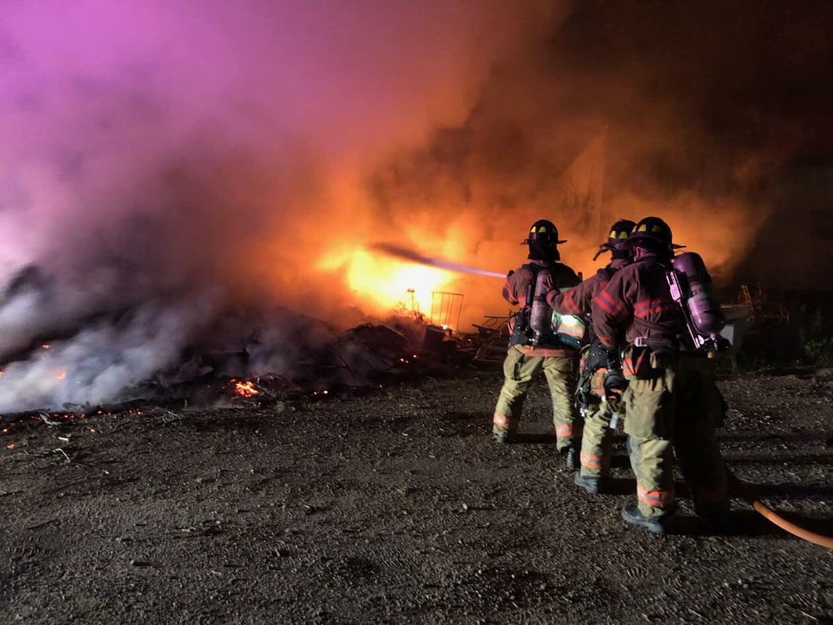 The Department operating at a rubbish fire off Sweetmans Lane.