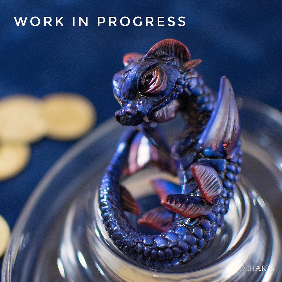 OlhaARTS's tweet photo. Well, his body is completely finished :) He is a cute guy, isn't he? Tomorrow I'll get a new portion of silicone and resin at the nearest post office and I'll be able to finish my eggs.
#OlhaARTS #dnd #dragonart #dragonstaff #polymerclaydragon #smalldragon #waterdragon https://t.co/mVuKnZ1qu0