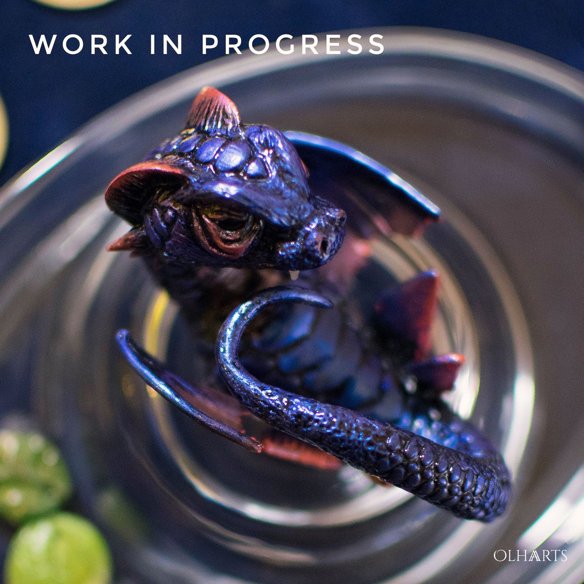 OlhaARTS's tweet photo. Well, his body is completely finished :) He is a cute guy, isn't he? Tomorrow I'll get a new portion of silicone and resin at the nearest post office and I'll be able to finish my eggs.
#OlhaARTS #dnd #dragonart #dragonstaff #polymerclaydragon #smalldragon #waterdragon https://t.co/mVuKnZ1qu0
