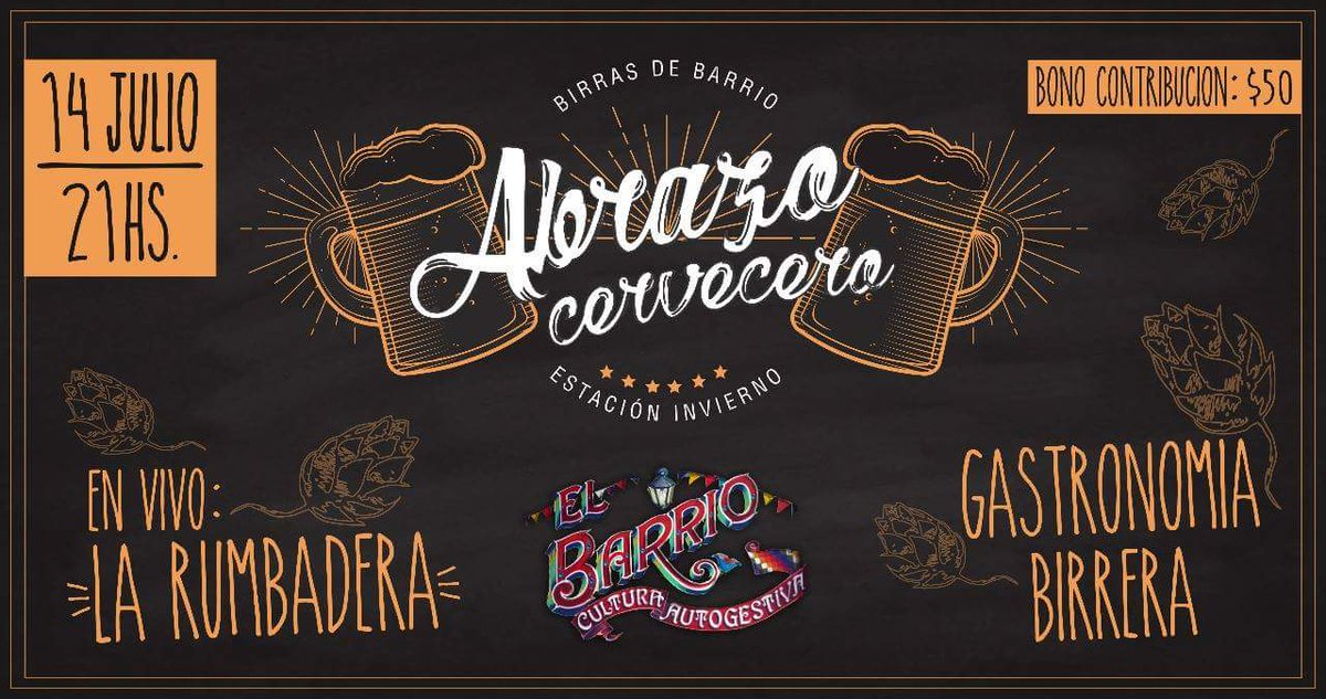 LaRumbadera's tweet photo. 🔵🔵🔵 HOY HOY HOY 🔵🔵🔵
Desde las 21, en El Barrio Cultural de Escalada, hay fiesta con cervezas de todos los gustos y colores de productores de la zona y toca @LaRumbadera
⚠ ATENCIÓN ⚠
No vengais tarde que el show es TEMPRANERO 🕚 y la CAPACIDAD ES LIMITADA. https://t.co/jP0pwp9Ith
