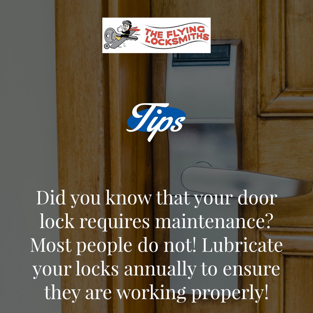 tflocksmithsla's tweet photo. Did you know that your door lock requires maintenance? Most people do not! Lubricate your locks annually to ensure they are working properly! https://t.co/LfT1Gmo6eW https://t.co/CtGceCNIZa