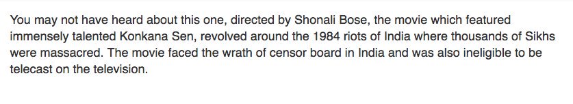 16. CBFC under  @INCIndia virtually banned, HARASSED makers of the '1984 riots' film Amu; film couldn't be screened.  @RahulGandhi stayed SILENT.  http://www.thehindu.com/opinion/op-ed/clamping-down-on-creativity/article17739798.ece