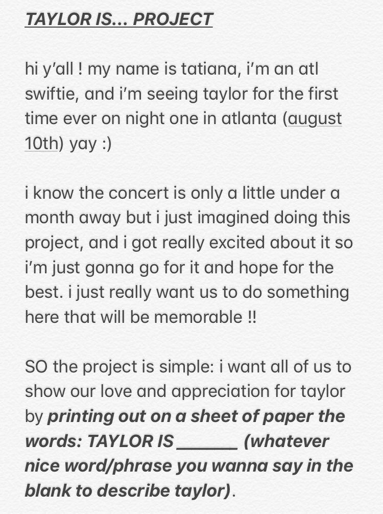 RepATLProject's tweet image. TAYLOR IS... PROJECT #RepTourAtlanta