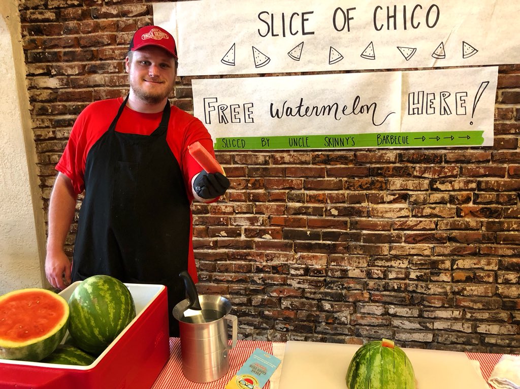 uncleskinnysbbq's tweet photo. Come beat the heat with us! #downtownchico #dcba #sliceofchico #barbecue #chico #lunch https://t.co/VxQebHUEh8