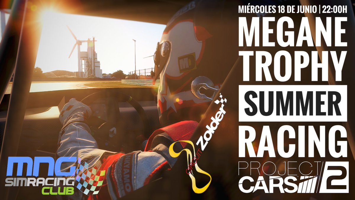 MNG_Simracing's tweet photo. Próximo miércoles 18 a las 22.00H. 🏁☀️Summer Racing☀️🏁 con el Megane Trophy en el circuito de Zolder (Setup Fixed). Podrás ver la retransmisión del evento por Twitch a través de nuestros pilotos @TiNCHO_2205 y @JoseThinkGreen https://t.co/VGmIxIdY6v