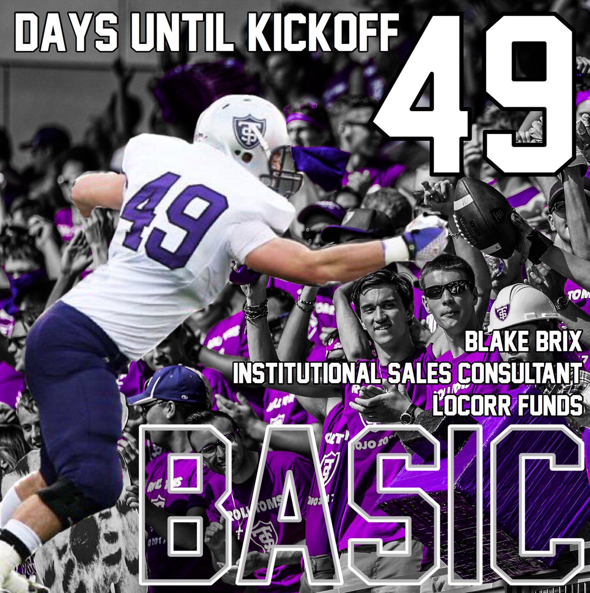 49 days ‘til Kickoff &amp; a Looong line of EP Eagles doing great things for <a href="/UofStThomasMN/">University of St. Thomas</a> including Blake Brix! <a href="/EP_FanSection/">EPHS Student Section</a> @EdenPrairieNews <a href="/EdenPrairieFCA/">Eden Prairie FCA</a> <a href="/MiacFtbl/">MIAC Football Recruiting</a> <a href="/d3pride/">D3Football Insider</a> <a href="/d3football/">D3football.com</a> <a href="/D3FBHuddle/">In The (D3FB) Huddle</a> <a href="/TimWakefield49/">Tim Wakefield</a> #Tommie4Life #MNGrown #ItsJustDifferent with #originalthoughts