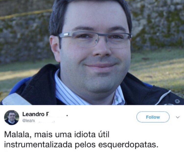 EKrominski's tweet photo. Imagina vc peita os talibãs escrevendo um blog na BBC aos 11 , sofre atentado e quase morre defendendo direito à educação, ganha Nobel aos 17, fica milionária com livros, campanhas publicitárias e investimentos variados para vir o Leandrinho da Mamãe te chamar de idiota. https://t.co/ssQTv6WbQd