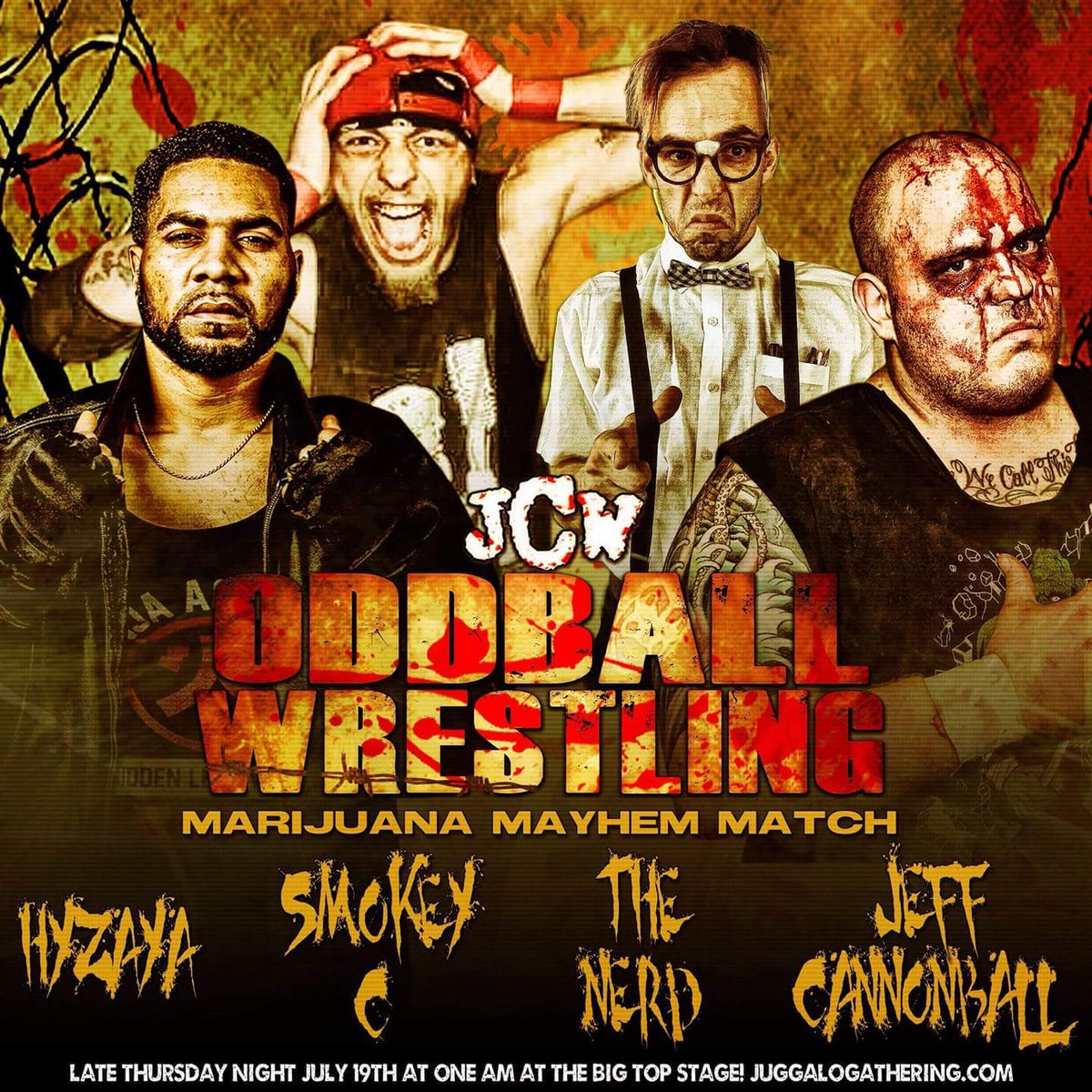 WWJSCD's tweet photo. @icp #JCW their faces will hurt from his fist crushing to the back of their skulls but their minds will tap out in defeat under the weight of his #BrainPower!
#TheNERD
#NerdIsTheNewBlack
#LelandLearnswell
#OddballWrestling https://t.co/ONB74DFgVB