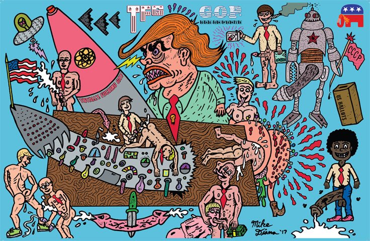 TheTonicmole's tweet photo. Celebrating another one of my favorite illustrators Mike Diana. He doesn’t hesitate with his expression despite being one of the few artists imprisoned for doing so. @TheMikeDianaDoc https://t.co/2w6yOuaYWe