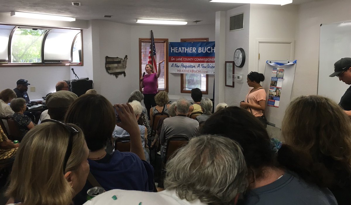 juliefahey's tweet image. Amazing turnout at Heather Buch’s General Election kickoff today — proud to support her campaign for Lane County Commission! If she wins, the control of our commission flips from R to D. #orpol, this is a race you should be watching! Send her some love at heatherbuch.com