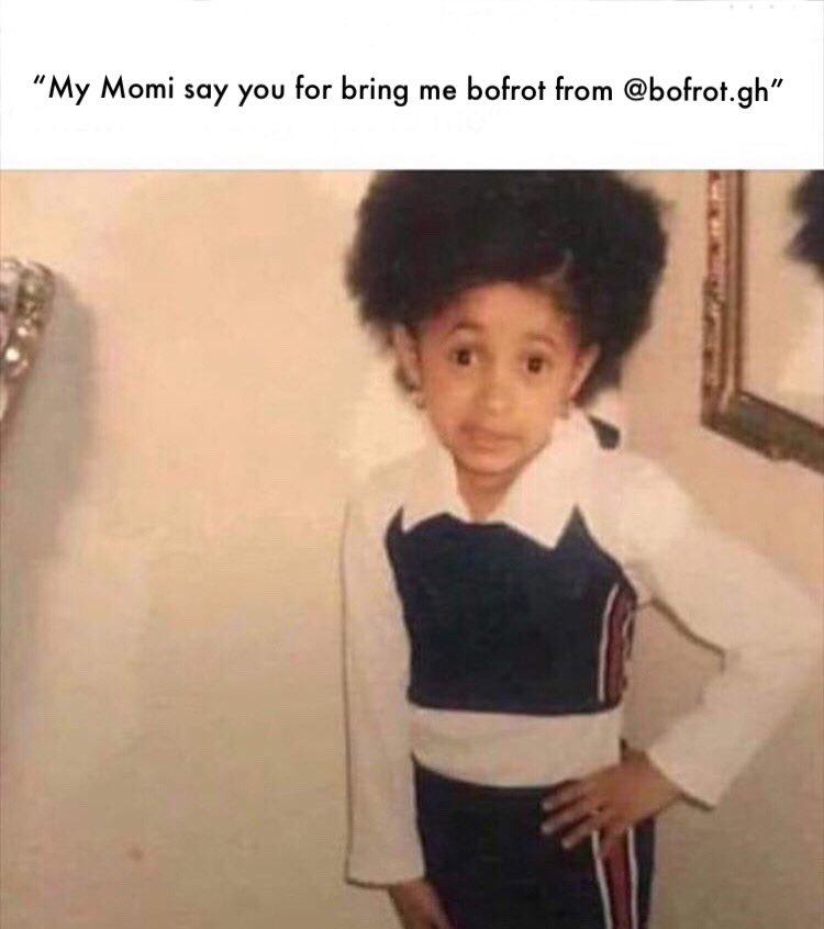 bofrotgh's tweet photo. Listen to little Cardi B 😂
#bofrot #cardib #accra #ghana #eastlegon #jokes https://t.co/lnhg0oTFxq