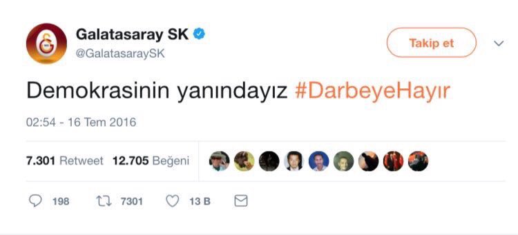 NortheLighTS's tweet photo. 15 Temmuz 2016 günü darbeyi kınayan kulüpler.Kınadıklara saatleri iyi bakın. https://t.co/a5zW1JfUOB