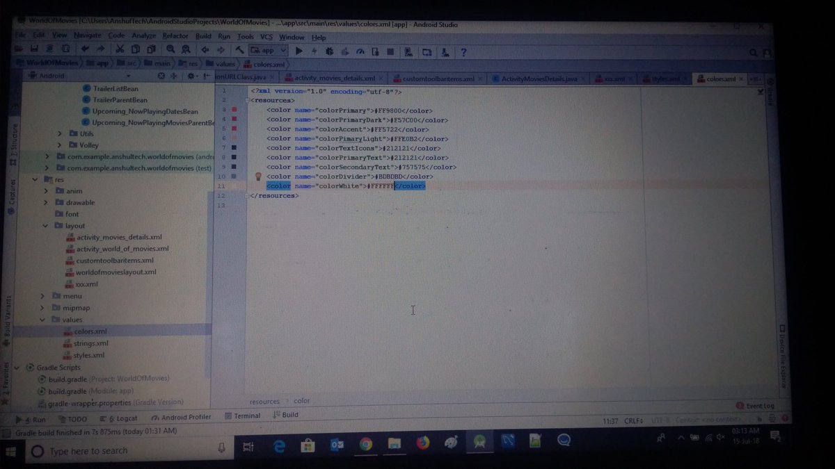 erayu540's tweet photo. Working late night, keep on changing detail page layout changing.
Recyclerview in horizontal mode.
#ReviewURL
#VideosURL
Custom toolbar🤔
#Moviestage2
#GoogleUdacityIndiaScholar
#GISProjectChallenge2k18
#UdacitySlackMod
@UdacityIndia
@GoogleIndia
@Google
@udacity
@akshtjn https://t.co/Qs7RVbvg5i
