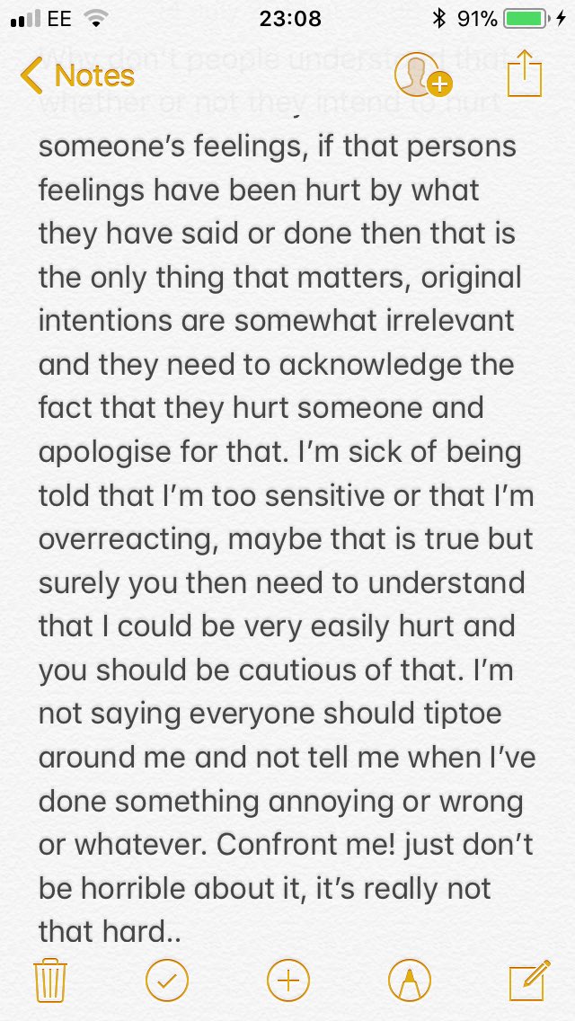 Steph_Panni's tweet photo. Why don’t people understand that whether or not they intend to hurt someone’s feelings, ~~ https://t.co/EdMFq67sDj
