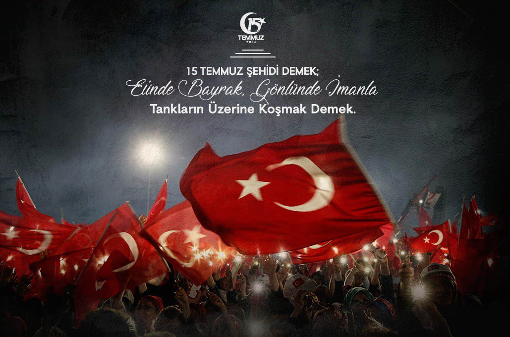 Demokrasimize ve geleceğimize sahip çıkan tüm şehitlerimizi rahmet ve minnetle anıyor, gazilerimize şükranlarımı sunuyorum. Unutmayacağız, unutturmayacağız.
