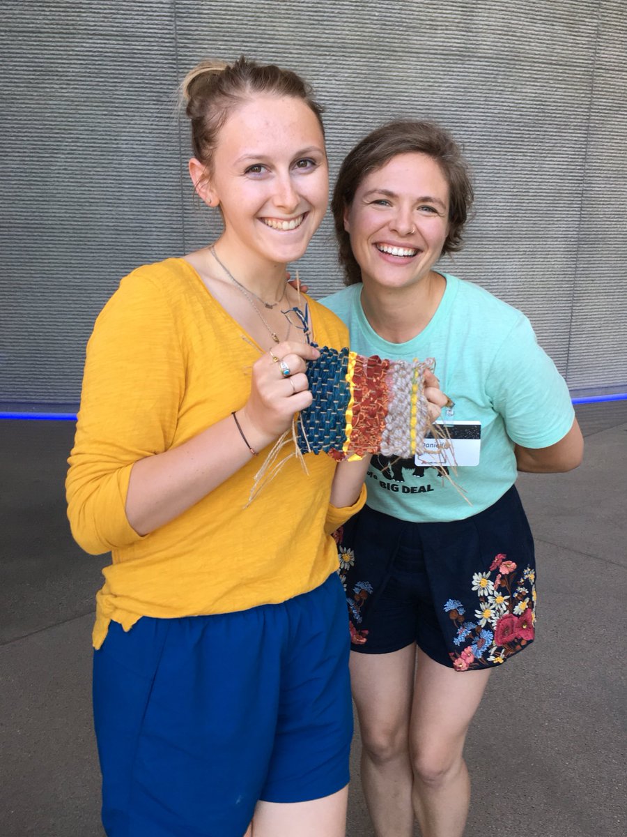 DrHolly's tweet image. Meet Ellie, weaver extraordinaire and NEW @BellMuseum member, who got her creativity on today in the #SolutionStudio (w/ fabulous facilitator @miniappledani!)!