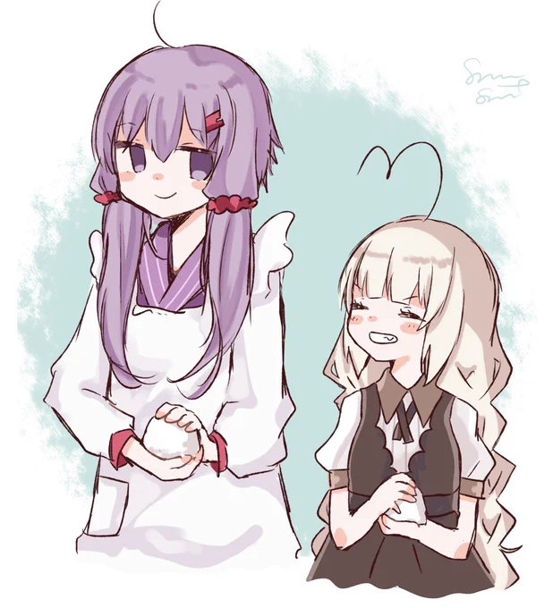 お手伝いするあかりちゃん

「おにぎり早く食べたいね!ゆかりちゃん!」 