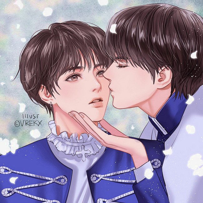 𝙑𝙍𝙀𝙆𝙓 . on Twitter: "Kiss 🌺#vkook #taekook #kookv #btsfanart…