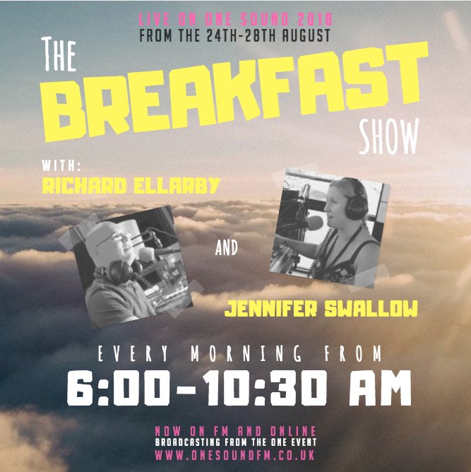1SoundFM's tweet photo. Introducing our Breakfast Show presenters for this year's @1eventuk - Richard Ellarby and Jennifer Swallow who will be returning this year with their new show, taking you through the hours of 06:00-10:30! #Purpose #1SoundFM #1EventUK https://t.co/fz63xIVoB5