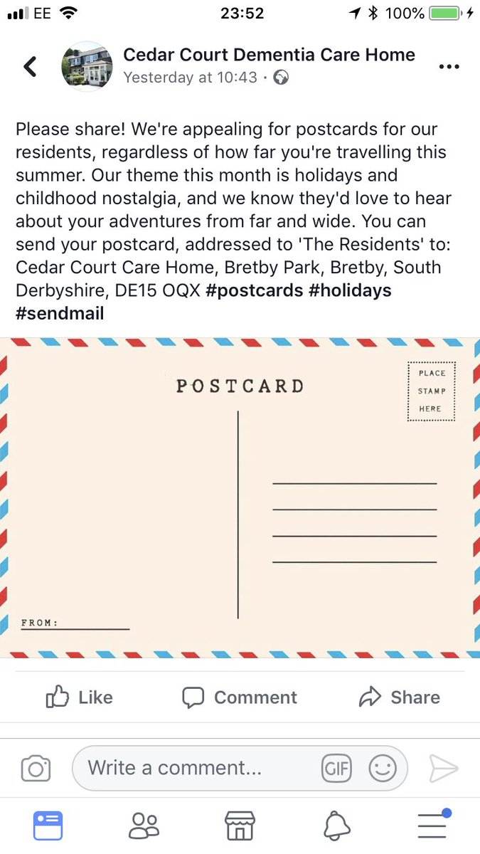 How fantastic is this! Please get involved and send your post card even if you’re not going on holiday. 😊