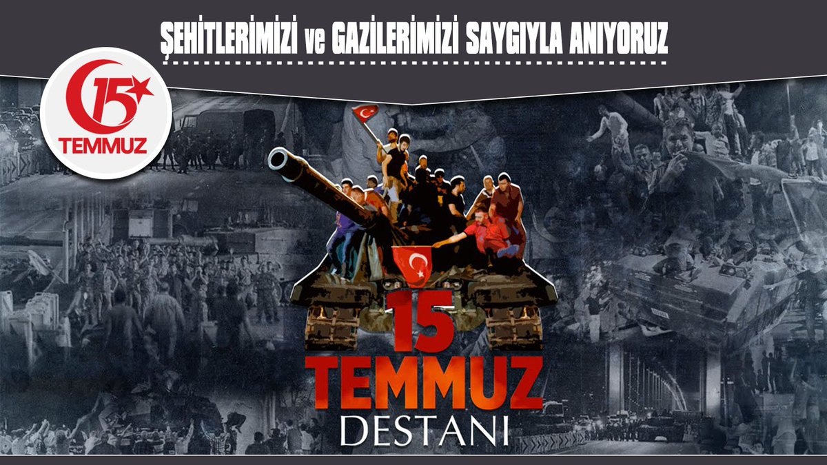 15 Temmuz'da Şehit olan vatandaşlarımızı ve tüm şehitlerimizi rahmet ve minnetle anıyoruz.
Rabbim devletimizin varlığını ve milletimizin birliğini daim eylesin