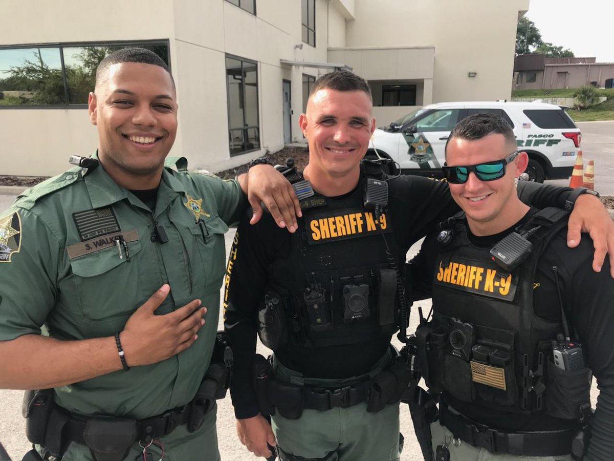 Corporal Walker, Deputy Carmack and Deputy Pini heading out for the night with smiles in tow! #PascoProud